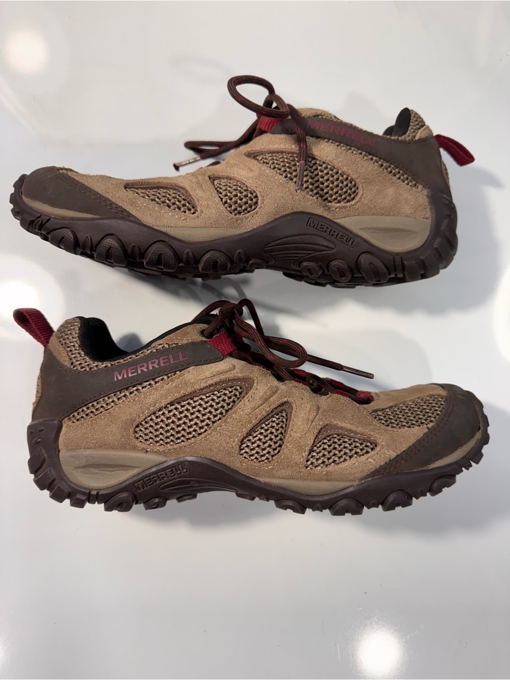 Merrell Men's Brown and Red Trail Running Sneakers